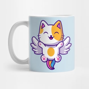 Happy Cat Unicorn Flying Cartoon Mug